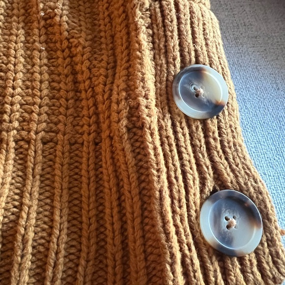 Madewell High Neck Knit Sweater Button Details Marigold Small - Picture 4 of 5